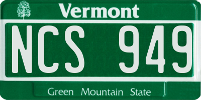 VT license plate NCS949
