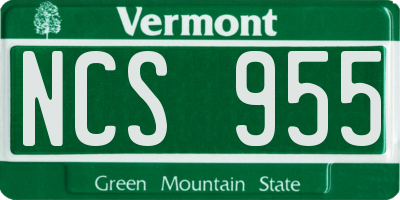 VT license plate NCS955