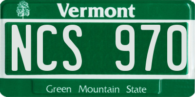 VT license plate NCS970