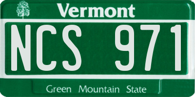 VT license plate NCS971