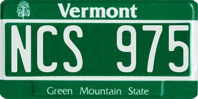 VT license plate NCS975
