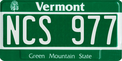 VT license plate NCS977