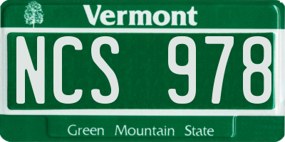 VT license plate NCS978