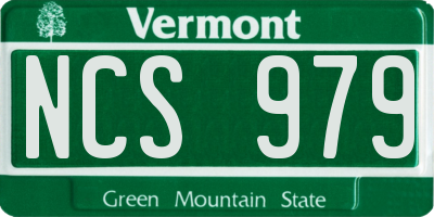 VT license plate NCS979