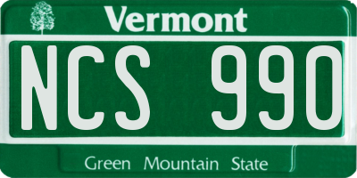 VT license plate NCS990