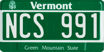 VT license plate NCS991