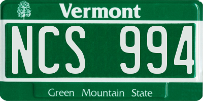 VT license plate NCS994