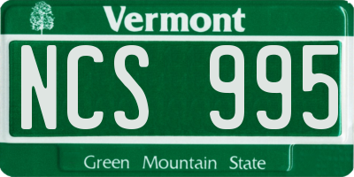 VT license plate NCS995