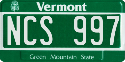VT license plate NCS997