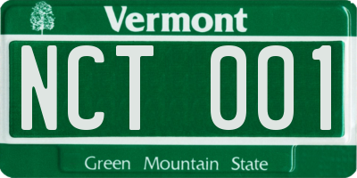 VT license plate NCT001