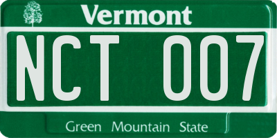 VT license plate NCT007