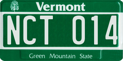 VT license plate NCT014