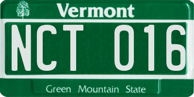 VT license plate NCT016