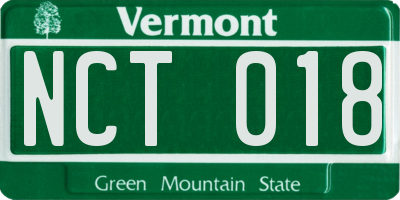 VT license plate NCT018