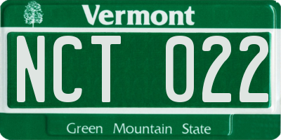 VT license plate NCT022