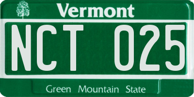 VT license plate NCT025