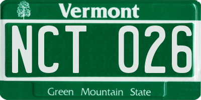 VT license plate NCT026