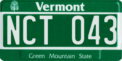 VT license plate NCT043