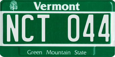 VT license plate NCT044