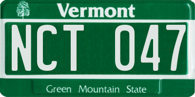 VT license plate NCT047