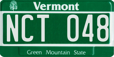 VT license plate NCT048