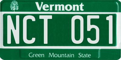VT license plate NCT051
