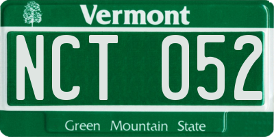 VT license plate NCT052