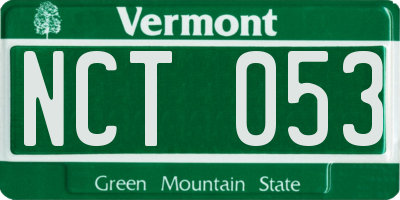VT license plate NCT053