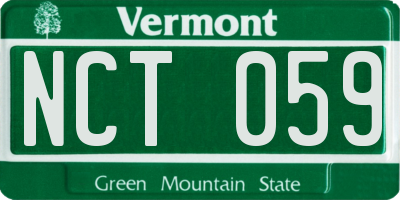 VT license plate NCT059