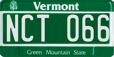 VT license plate NCT066