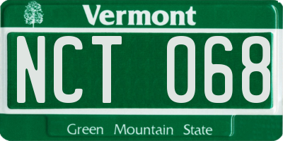 VT license plate NCT068