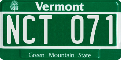 VT license plate NCT071