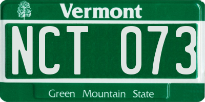 VT license plate NCT073