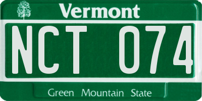 VT license plate NCT074