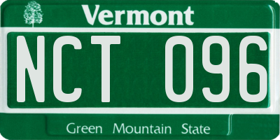 VT license plate NCT096