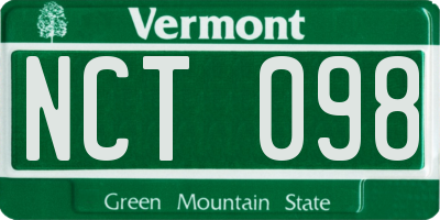 VT license plate NCT098