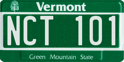 VT license plate NCT101