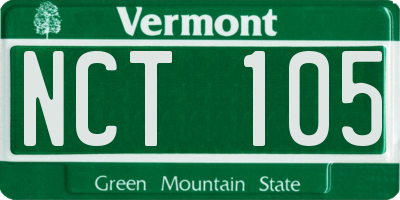 VT license plate NCT105