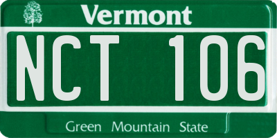 VT license plate NCT106