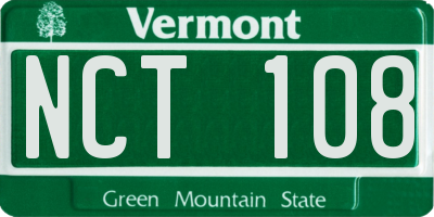 VT license plate NCT108