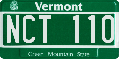 VT license plate NCT110