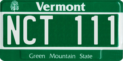 VT license plate NCT111