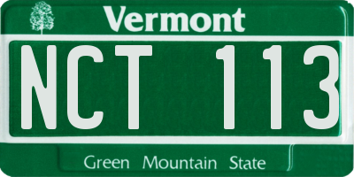 VT license plate NCT113