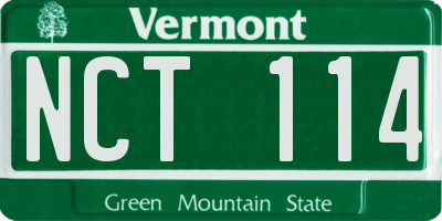 VT license plate NCT114