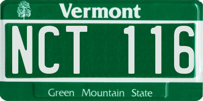 VT license plate NCT116