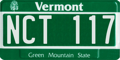 VT license plate NCT117