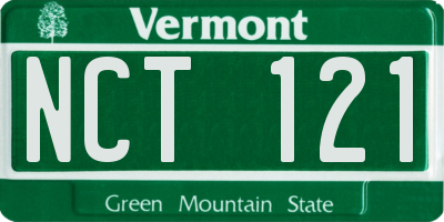 VT license plate NCT121