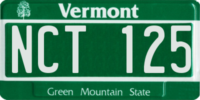 VT license plate NCT125