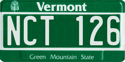 VT license plate NCT126