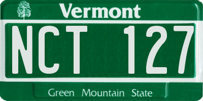VT license plate NCT127